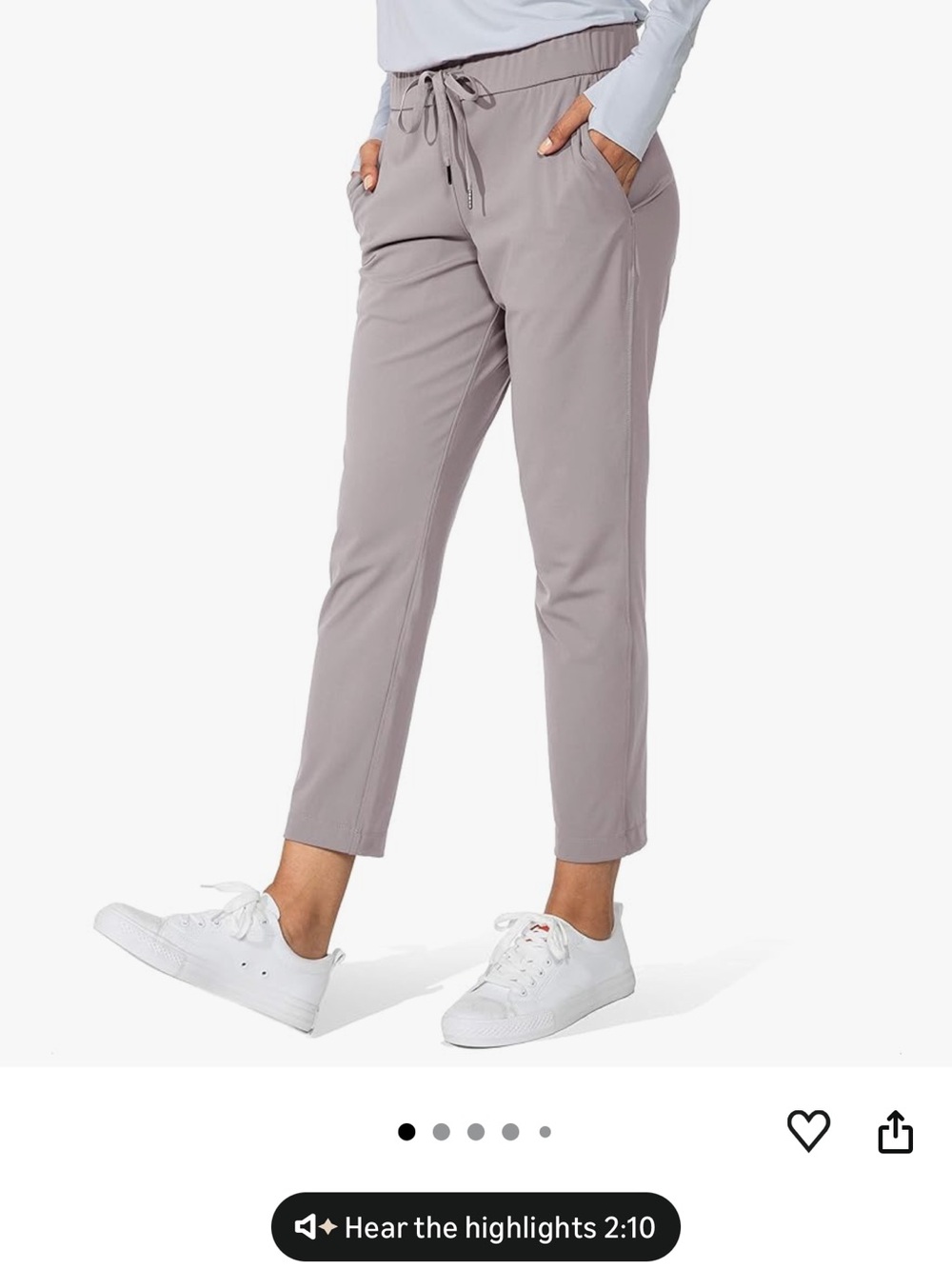 Women's Drawstring Ankle Pants - dusty grey